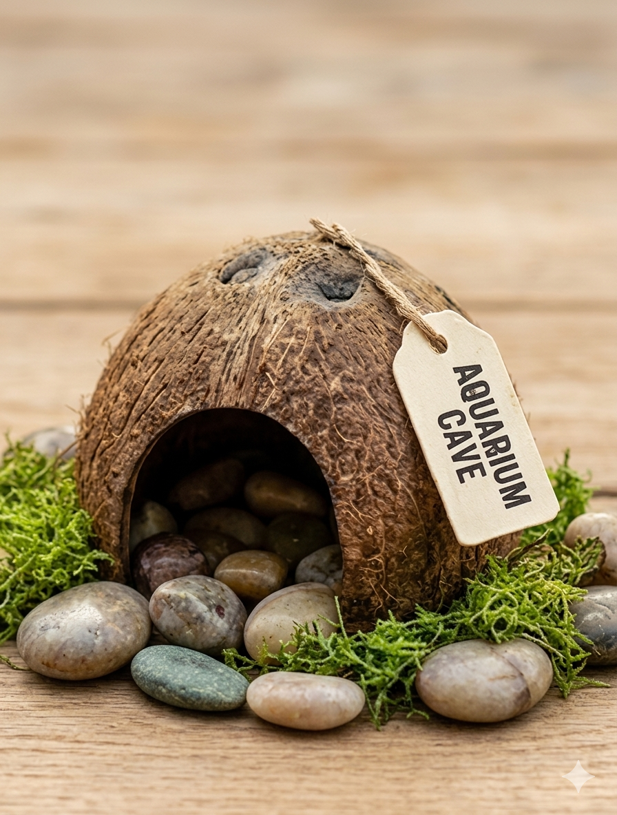 Customizable Eco-friendly natural coconut shell handmade pet decors.