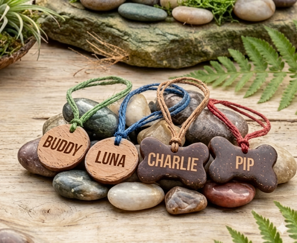 Customizable Eco-friendly natural coconut shell handmade pet decors.