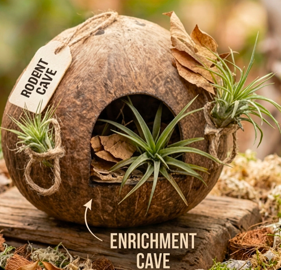 Customizable Eco-friendly natural coconut shell handmade pet decors.