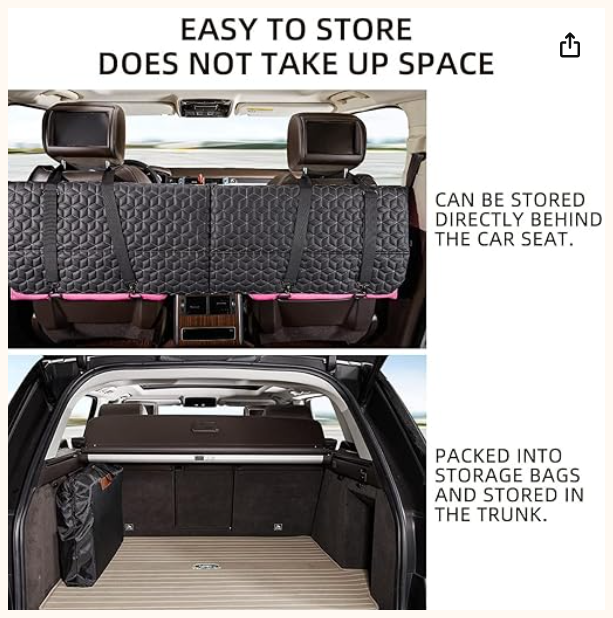 Premium Waterproof Car Back Seat Extender for Dogs | Foldable Pet Travel Bed