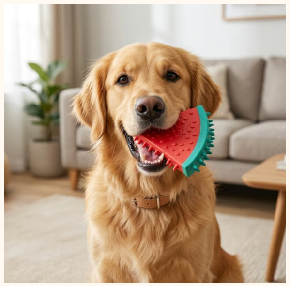 Freeze & Chew Watermelon Dog Toy | Cooling Teething & Dental Chew Toy