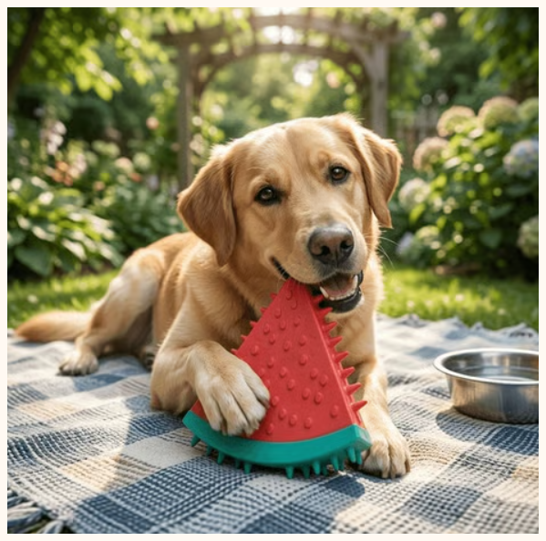 Freeze & Chew Watermelon Dog Toy | Cooling Teething & Dental Chew Toy