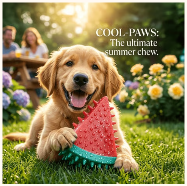 Freeze & Chew Watermelon Dog Toy | Cooling Teething & Dental Chew Toy